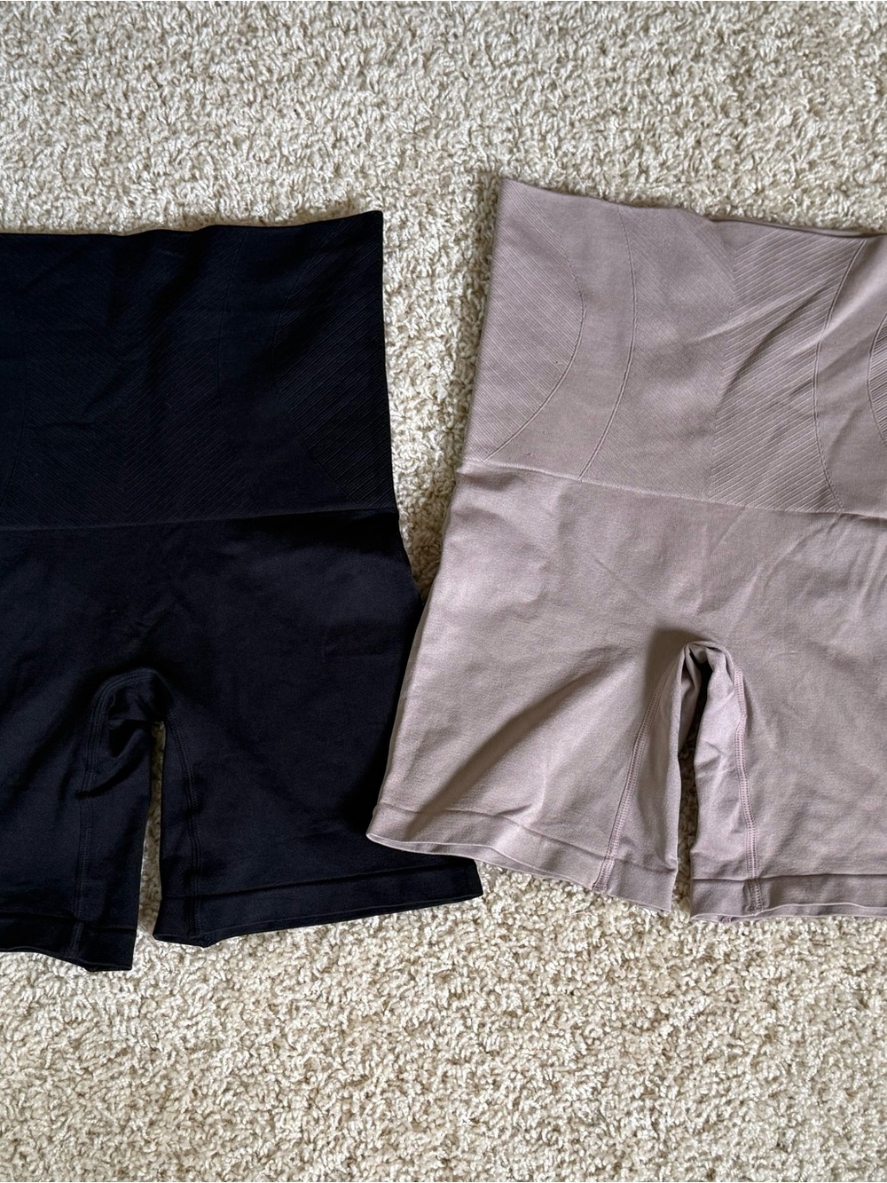 Nautica High-Waist Bike Shorts in Black and Taupe
